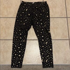 Black Star and Moon Print Women’s Leggings